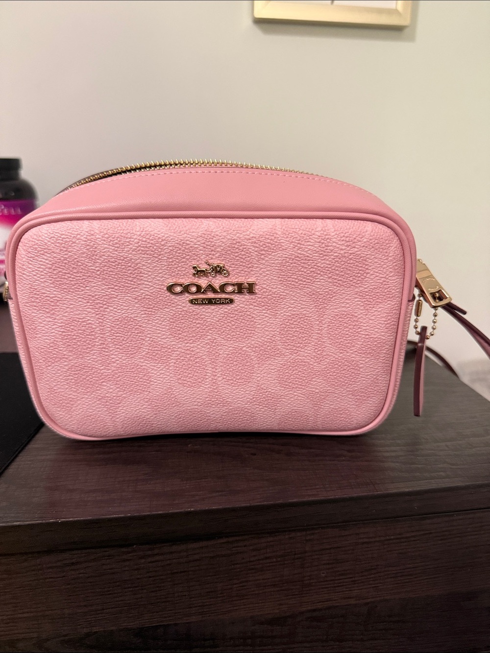 Coach Pink jamie camera Leather Crossbody Bag with Gold Hardware